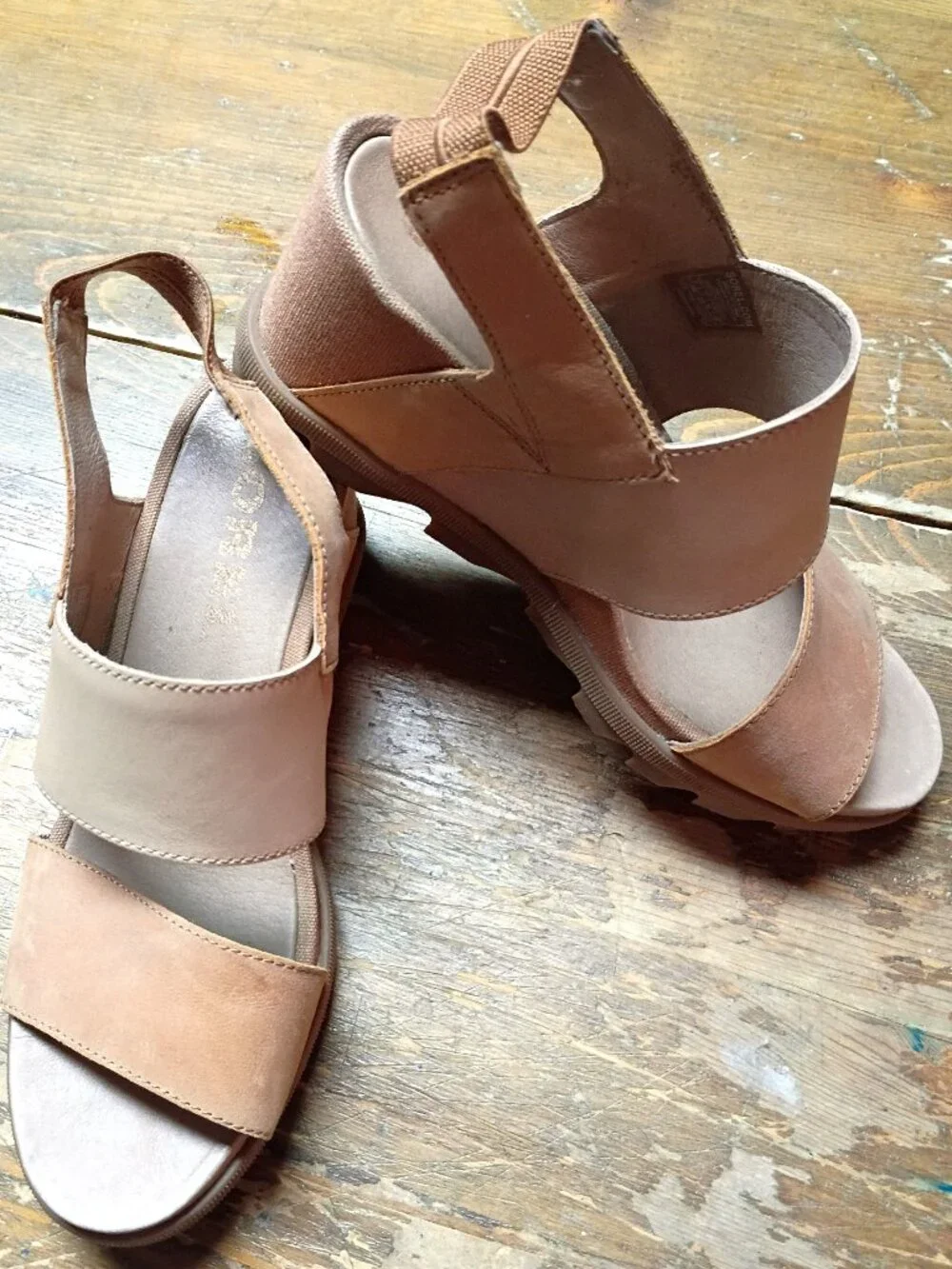 Sorel Janie ll Slingback Wedge Sandals - Womens size 8.5 - Tan